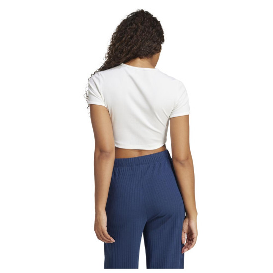 Adidas Γυναικεία κοντομάνικη μπλούζα Essentials Ribbed Cropped T-Shirt